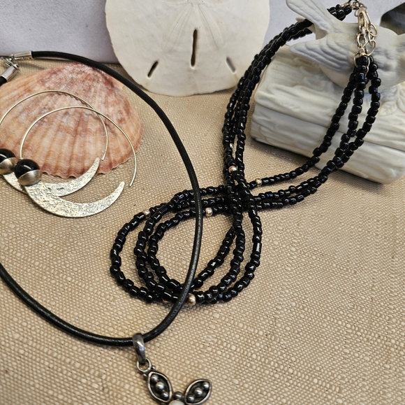 Silpada Pearl Cross Necklace, Bead Necklace, and Hoop Earrings SET! - Picture 6 of 14